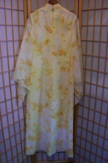 Vtg 60s 70s Alfred Shaheen Hippie Angel Wing Maxi Dress