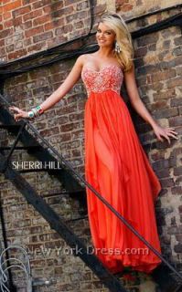 Sherri Hill Prom Pageant Dress Orange Flame Size 6