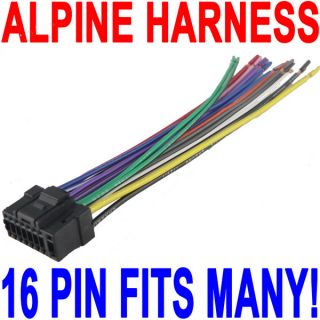 Alpine Black 16 Pin Wire Harness AL16 Fits Many Models