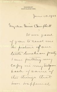 Alton B Parker Autograph Letter Signed 06 10 1922