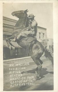 CA Alturas Mr Wallace Riding A Horse Fair RPPC R14113