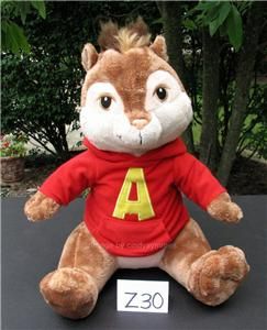 EUC Plush 12 ALVIN and the CHIPMUNKS w/Red Hoodie Build A Bear 