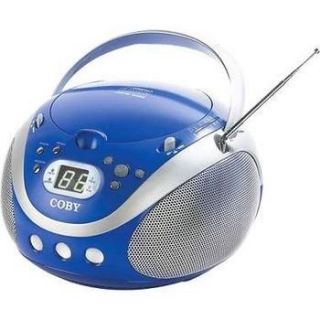 BLUE PORTABLE CD Player AM FM Radio 110 220v Dual Voltage BRAND NEW