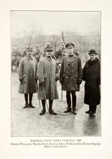   Marshal Foch Koblenz Germany General Weygand Allen Roussellier W.W.I
