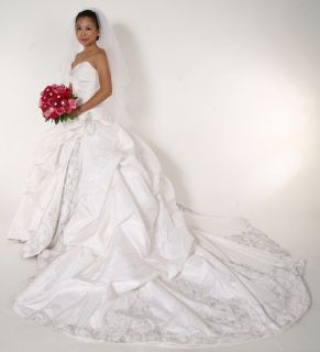 Amalia Carrara Ivory Wedding Dress Style A22 Slik Swarovski Crystals 