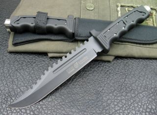 Military Rambo Alligator Style Large Hunting Survival Dundee Bowie 
