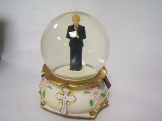   musical waterglobe boys confirmation plays amazing grace brand new in