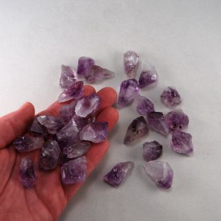 20 30 Piece Lot of Small Purple Amethyst Geode Points Natural Crystal 