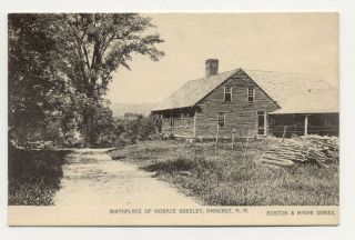 Early Photo View Birthplace of Horace Greeley Amherst NH A6134