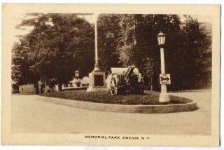 Amenia NY Memorial Park Cannon Postcard