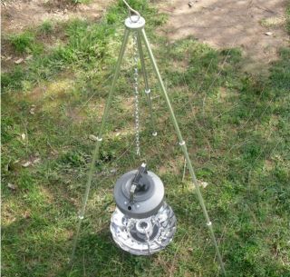 Outdoor Camping Aluminum Tripod Grill Silver