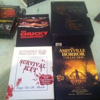 Horror dvd lot 4 box sets elm st amityville childs play sleepaway camp 