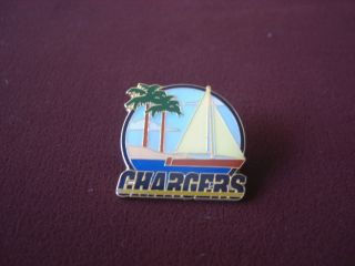    CHARGERS COLLECTOR PIN BY AMINCO NFLP 2007 SAIL BOAT AND PALM TREES
