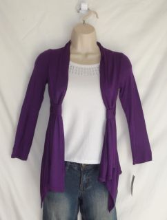 IZ Amy Byer Girls Purple Long Sleeve Mock Layer Cardigan Shirt Sizes s 