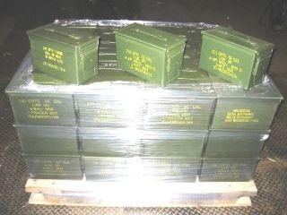 96 Ammo Boxes 50 Cal US Army Ammunition Can Excl Box