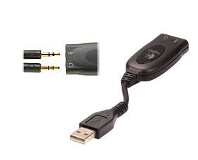 Logitech Analog to USB Stereo Headphone Headset Adapter