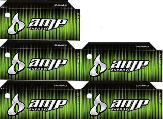 Amp Energy Drink 5 of Small Same Vending Flavor Labels