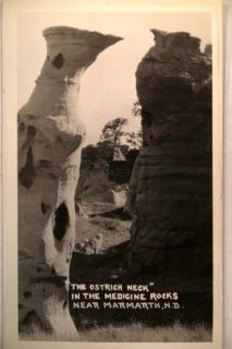 Pre 1942 RPPC Ostrich Neck Medicine Rocks by Marmarth North Dakota ND 