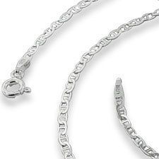   Sterling 925 Silver Real Classic Mariner Link Men Anchor Chain