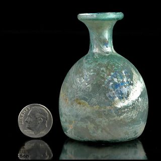 Ancient Roman Glass Bottle Vessel Iridescent Early Islamic Afghanistan 