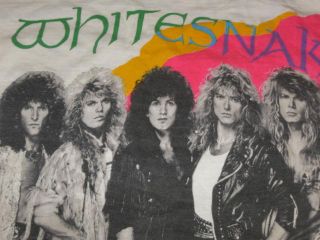 Vintage 1987 Whitesnake North American Tour T Shirt Large XL Rock 