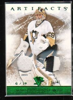 12 13 UD Artifacts Marc Andre Fleury Dual Game Jersey Patch 75 3CL 