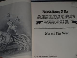 Pictorial History of American Circus Illustrated Durant