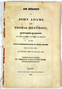 Eulogy John Adams Thomas Jefferson Presidents New York 1826 William 