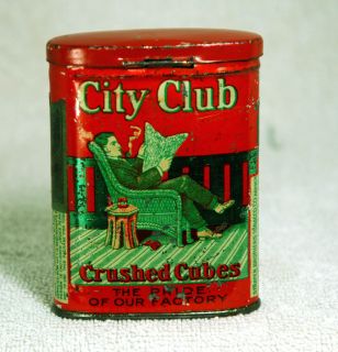 CITY CLUB TOBACCO TIN ~ SHORT ~ NOT SAMPLE ~ HARD TO FIND
