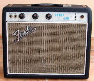 1969 Vintage Fender Champ Amp Silverface Tube Guitar Amplifier