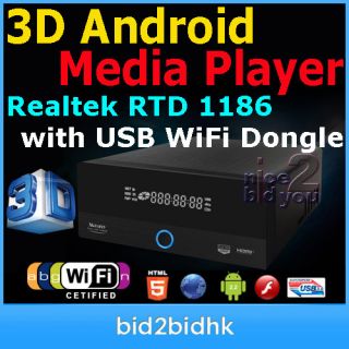 NEW 3D Blu ray Android Multi Media Player HDMI 1 4 Realtek 1186 USB 