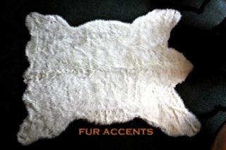 Plush Bear Skin Area Rug White Faux Fur Accent Fake Sheepskin Throw 
