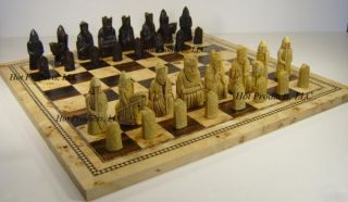 Isle of Lewis Chess Set Large 21 Burlwood Board New