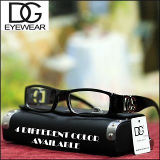 New Mens DG Eyewear Eyeglasses Stylish Fashion Black Clear Lens Animal 