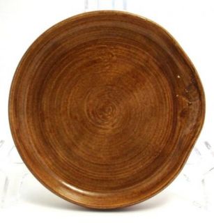 Wheel Thrown Stoneware Pottery Spoon Rest OOAK Golden Brown #106
