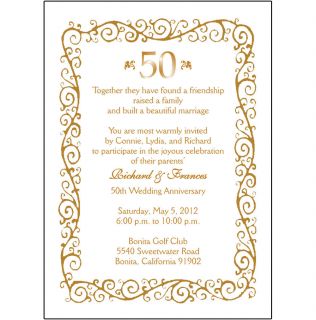   Personalized 50th Wedding Anniversary Party Invitations AP 008