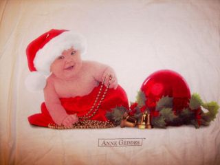 Anne Geddes Christmas T Shirt Baby Gift Tree Ornament Stocking Santa 