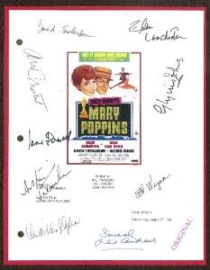 Mary Poppins Script Signed rpt Julie Andrews Van Dyke
