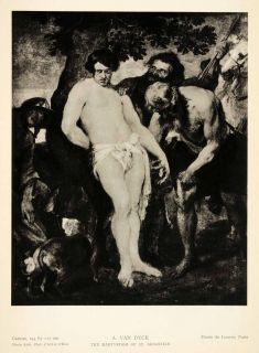1939 Photogravure Anthony Van Dyck Martyrdom Saint Sebastian Christian 