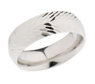 Epiphany Platinum Clad Anti Tarnish Diamond Cut Ring Sterling Silver 