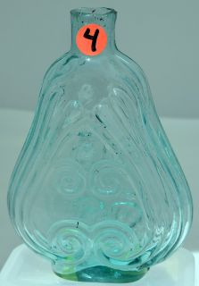   Mckearin Aqua Pint Historical Antique Glass Bottle Flask