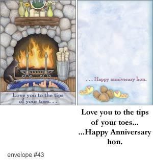 Greeting Card Anniversary Spouse Fireplace Beth Logan