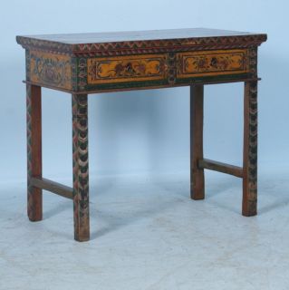 Antique Elaborate Hand Painted Console Table from Gensu China C 1860 