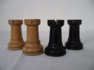 Antique Large Staunton Pattern Chess Set King 3 3 4Old Leather Fold 
