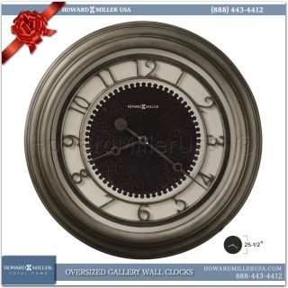 625526 Howard Miller Contemporary 25 Antique Nickel Quartz Wall Clock 
