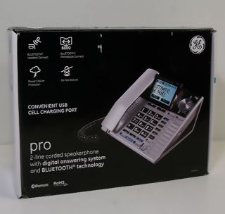 GE 30385EE1 Pro 2 Line Corded Bluetooth Answering Phone