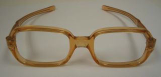 Vintage Eyeglasses Glasses Frames Eyeglass Frame Crystal Cognac 46 20 
