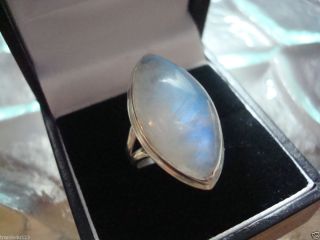 Moonstone Ring Estate Antique Vintage Silver Jewelry Ladys Beauty Item 