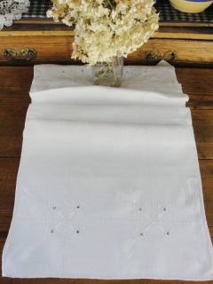 Antique Runner 12 Placemats Italian Whitework Lace on FINE LINEN