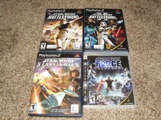 Wholesale Lot of 4 Sony PS2 and PS3 Star Wars Video Games Black Label 